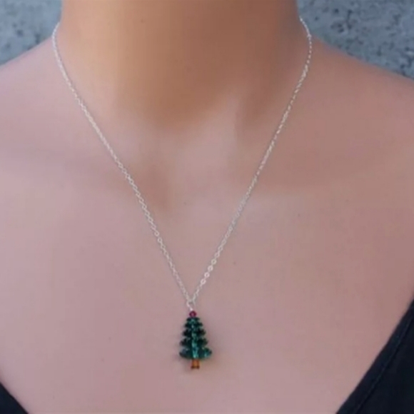 Prism Christmas Tree Necklace (Silver) - Picture 5 of 6